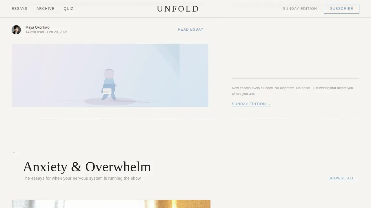 Editorial Mental Health Blog Landing Page Template