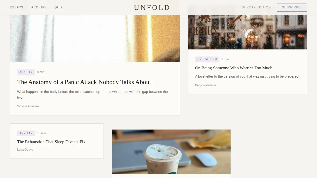 Editorial Mental Health Blog Landing Page Template