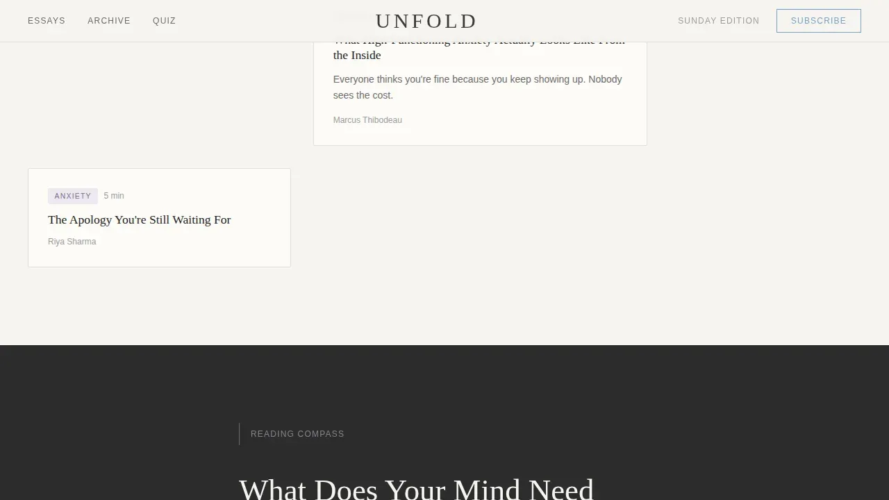 Editorial Mental Health Blog Landing Page Template