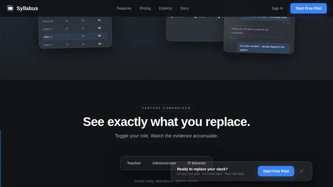 K-12 District Management Comparison Landing Page Template