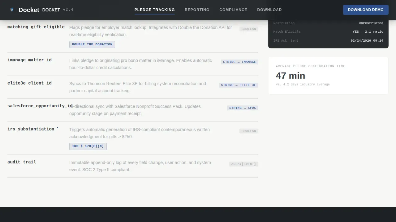 Law Firm Donor Management Landing Page Template