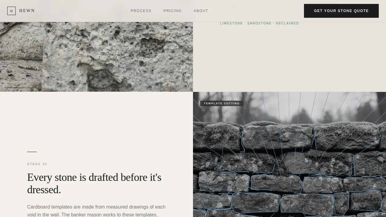 Artisan Stone Masonry Workshop Landing Page Template