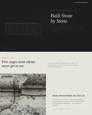 Artisan Stone Masonry Workshop Landing Page Template