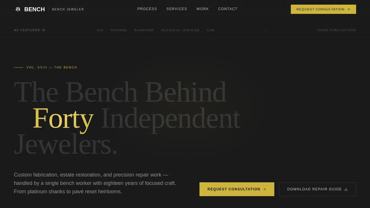 Jeweler & Bench Worker Blog Website Template