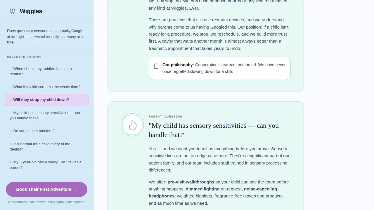 Pediatric Dentist Booking Website Template