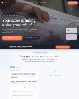 SAT and ACT Prep Landing Page Template for Teens