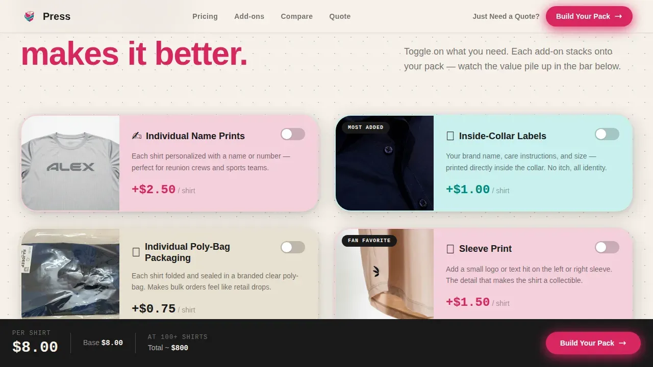 Local Brick & Mortar Business Pricing Website Template