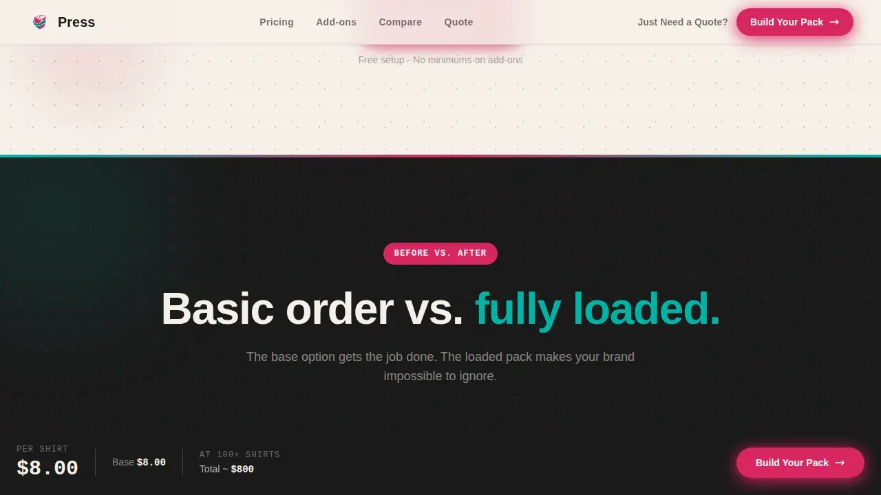 Local Brick & Mortar Business Pricing Website Template