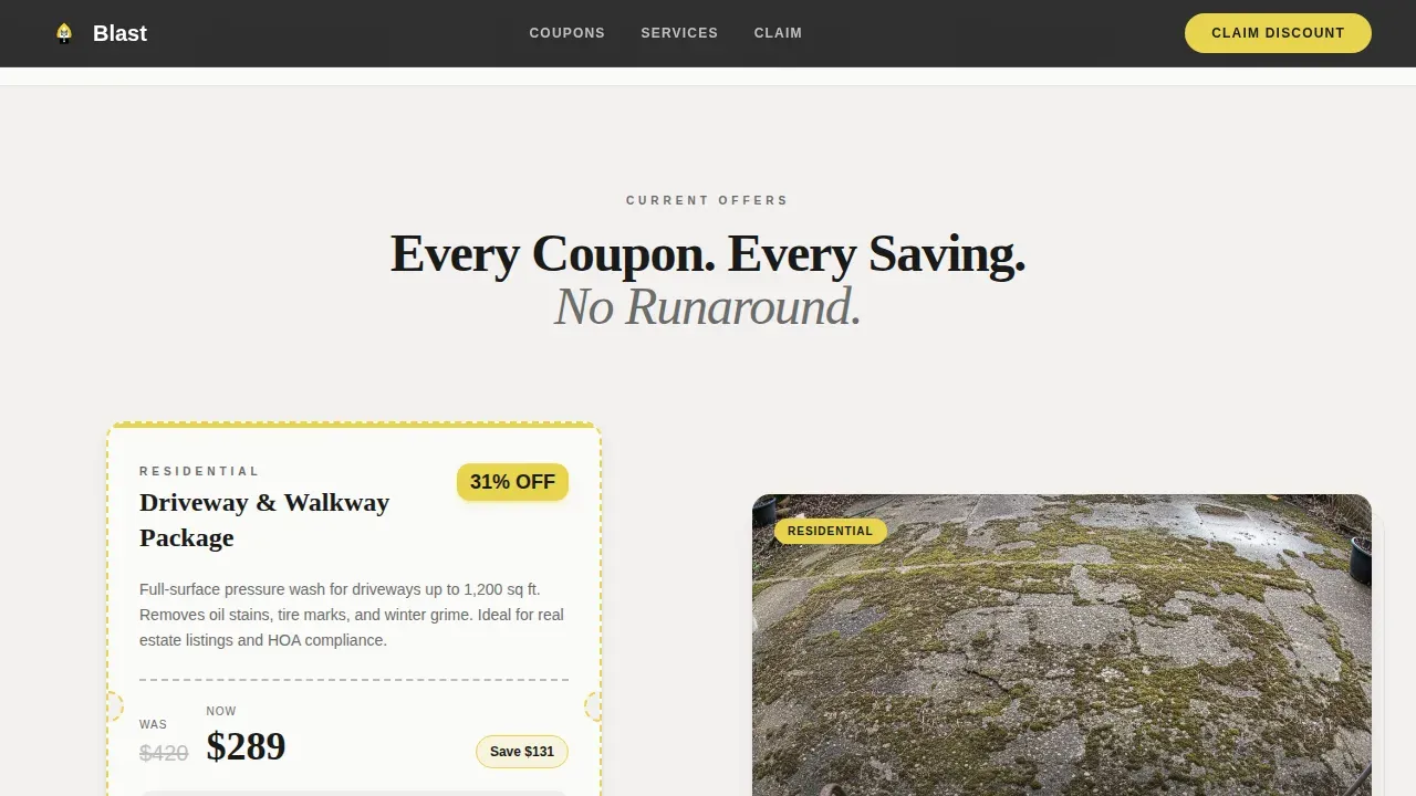 Pressure Washer Marketing Booking Website Template