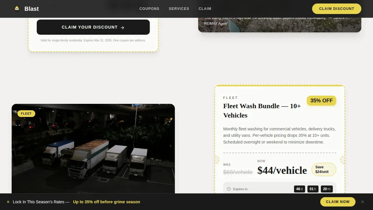 Pressure Washer Marketing Booking Website Template