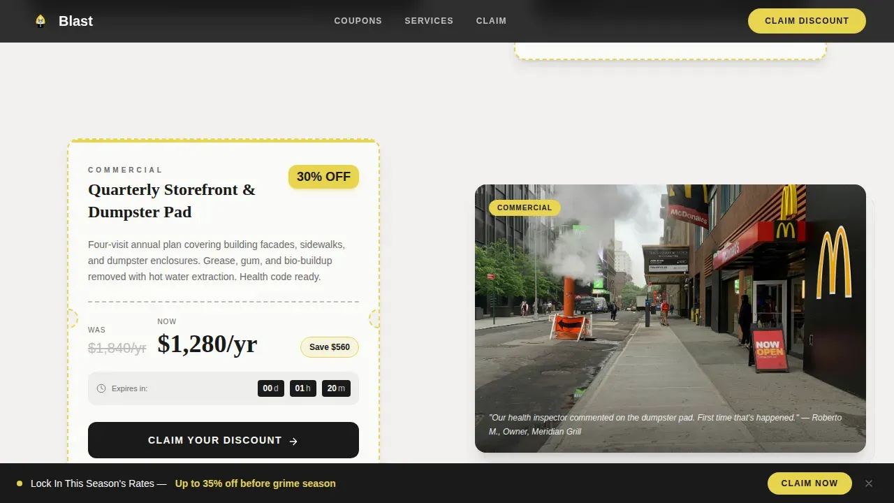 Pressure Washer Marketing Booking Website Template