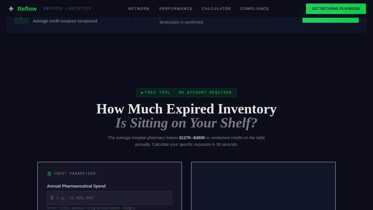 DEA Compliant Returns Operations | Free Website Template | Rocket