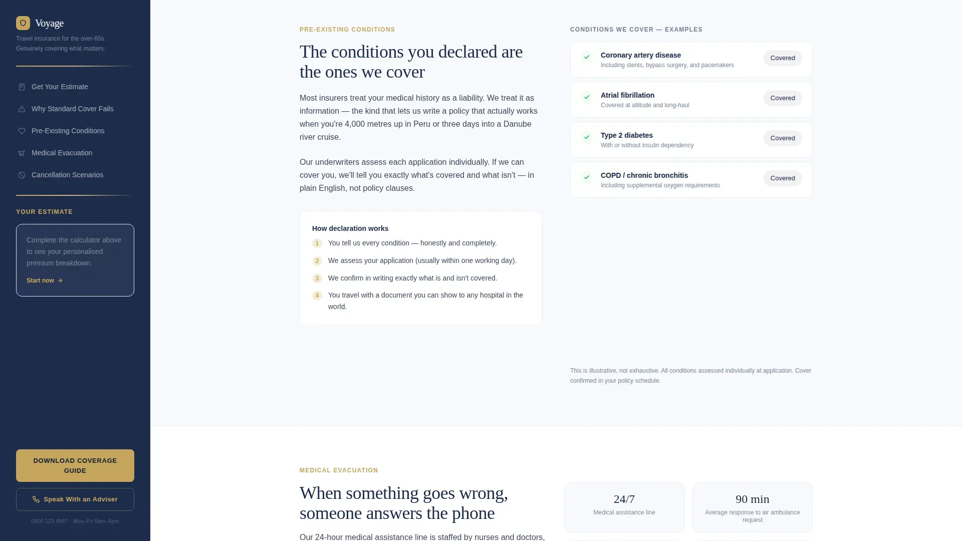 Specialist Retiree Insurance Cost Estimator Website Template