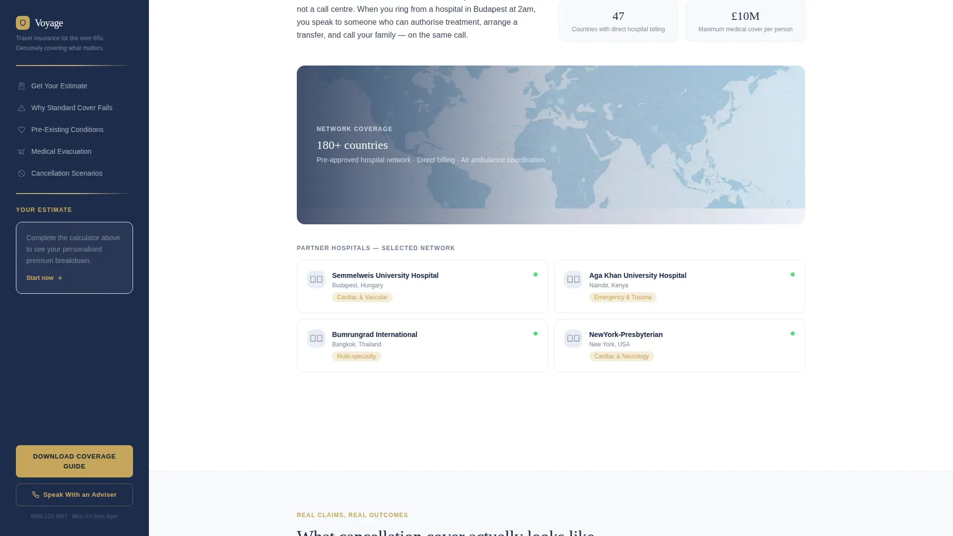 Specialist Retiree Insurance Cost Estimator Website Template