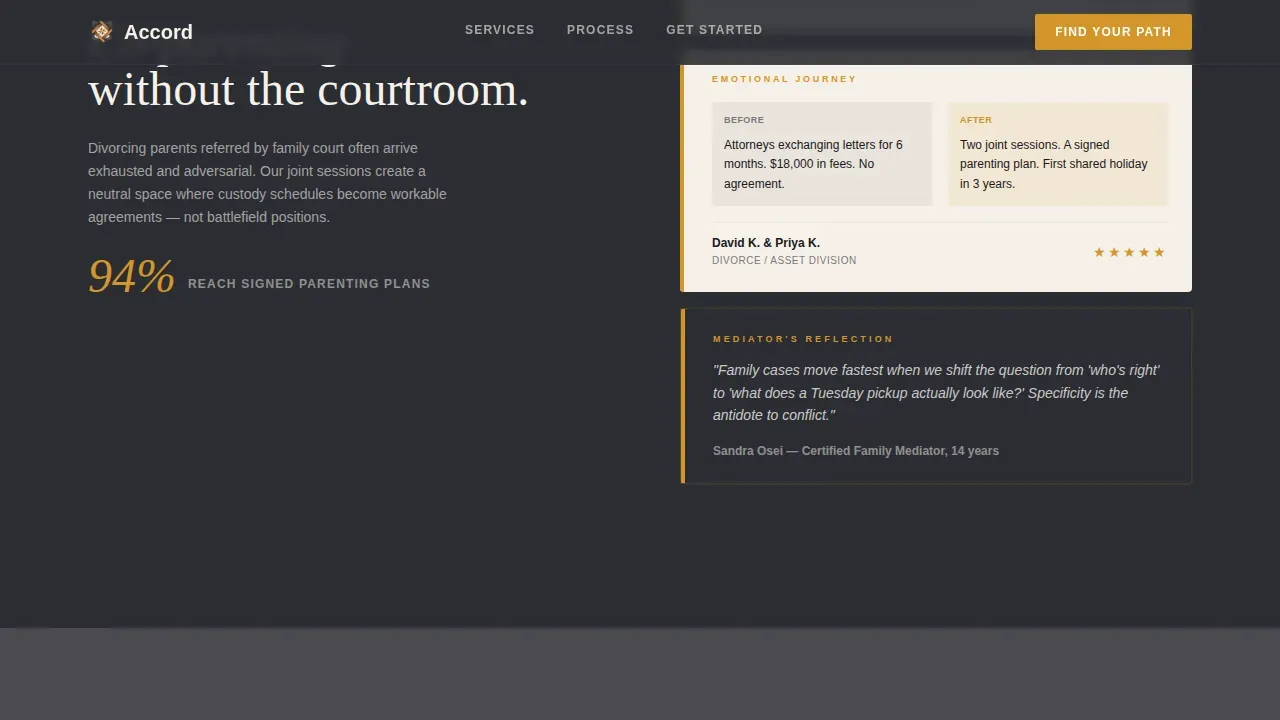 Mediation & Alternative Dispute Booking Website Template