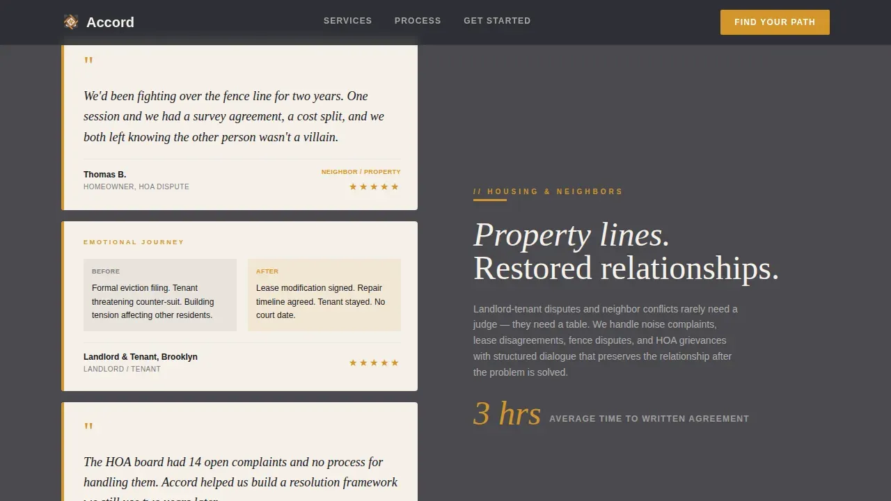 Mediation & Alternative Dispute Booking Website Template