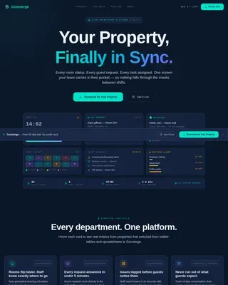 Hospitality Software Maintenance Website Template