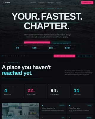 Swimming & Diving Leagues Booking Website Template