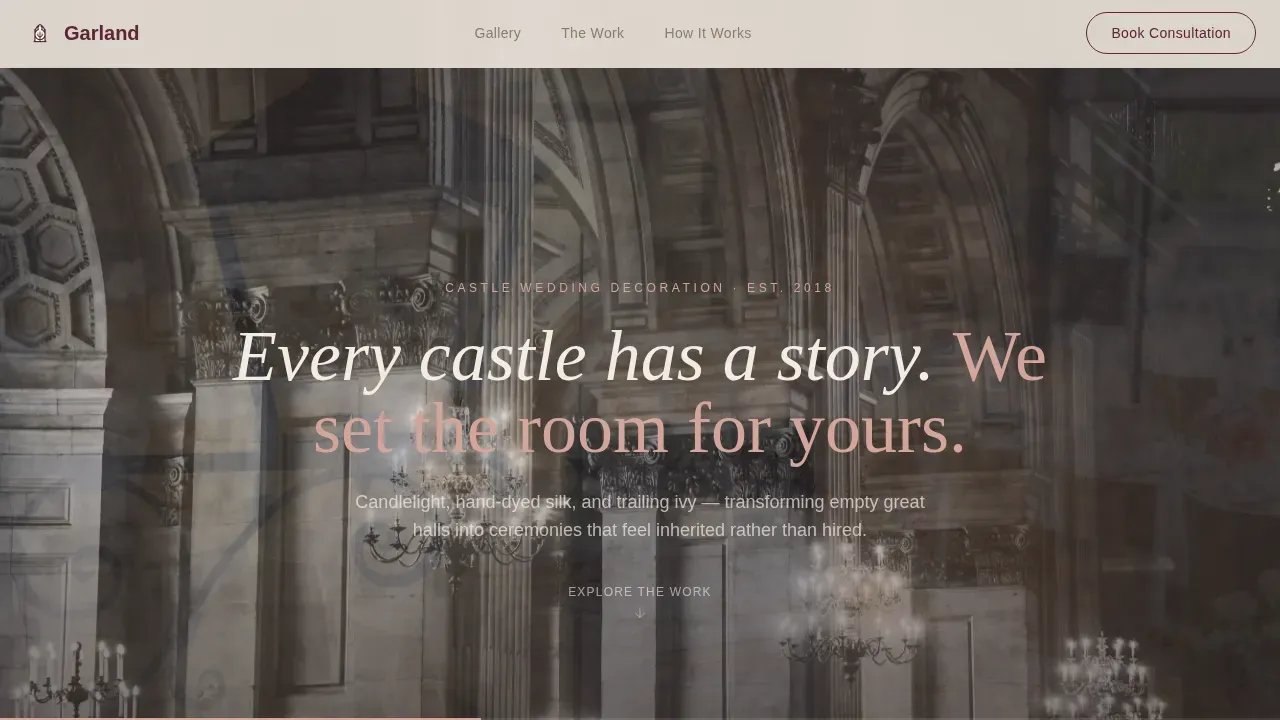 Castle Wedding Booking Website Template