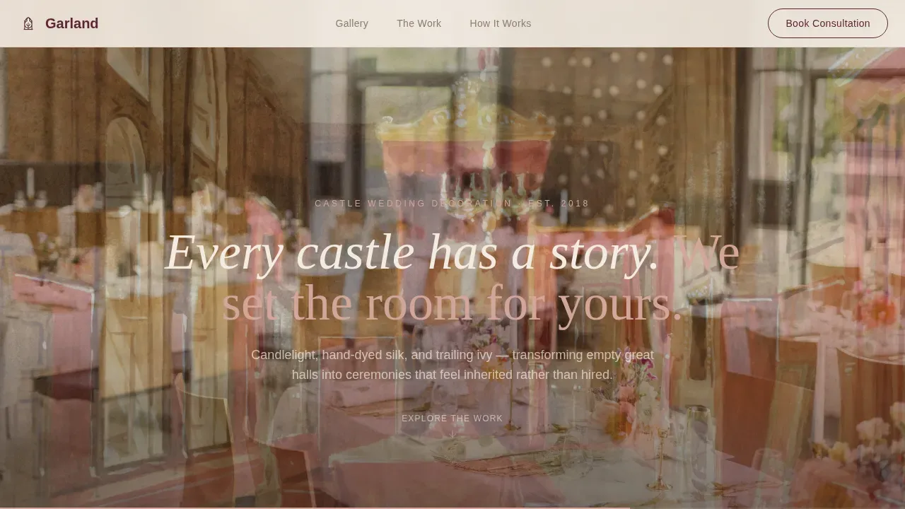 Castle Wedding Booking Website Template