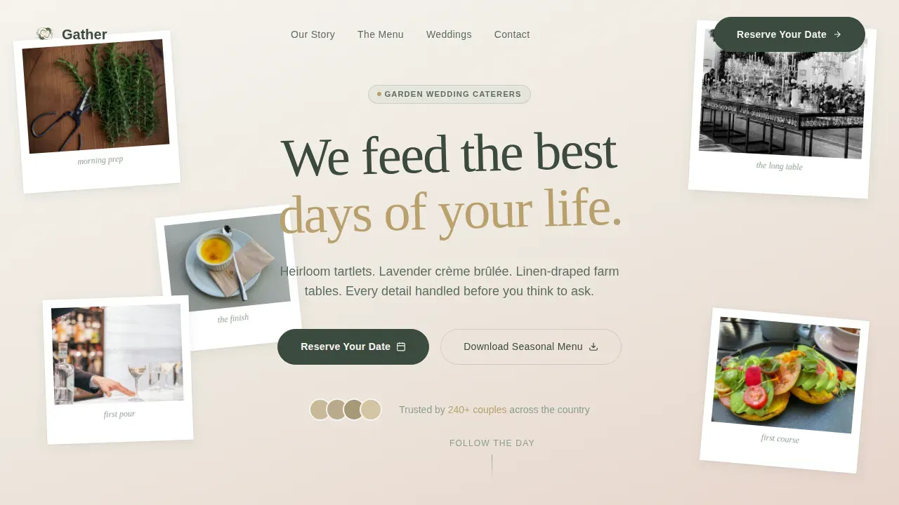 Garden Wedding Booking Website Template