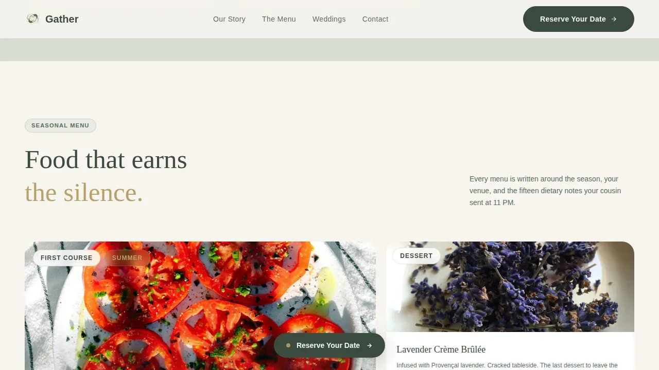 Garden Wedding Booking Website Template