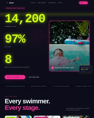 Swimming & Aquatic Center Booking Website Template