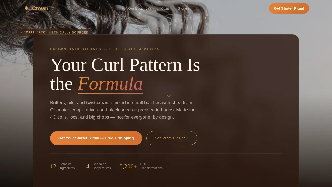 Premium Textured Hair Care | Free Website Template | Rocket