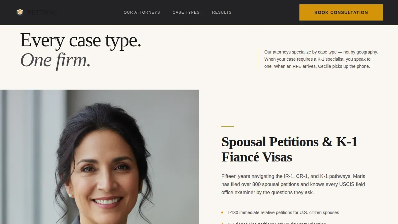 Immigration Law Professional Website Template