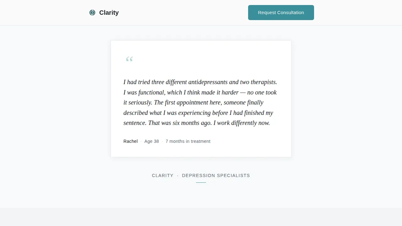 Depression Care Professional Website Template
