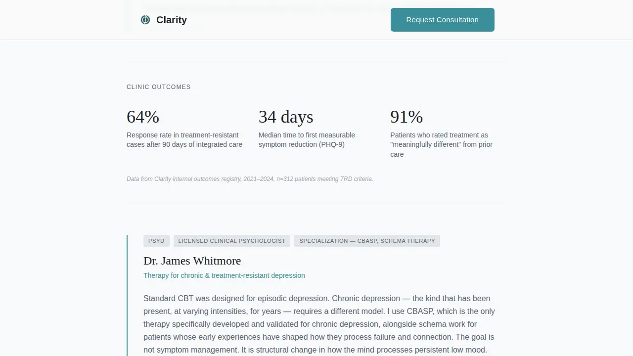 Depression Care Professional Website Template