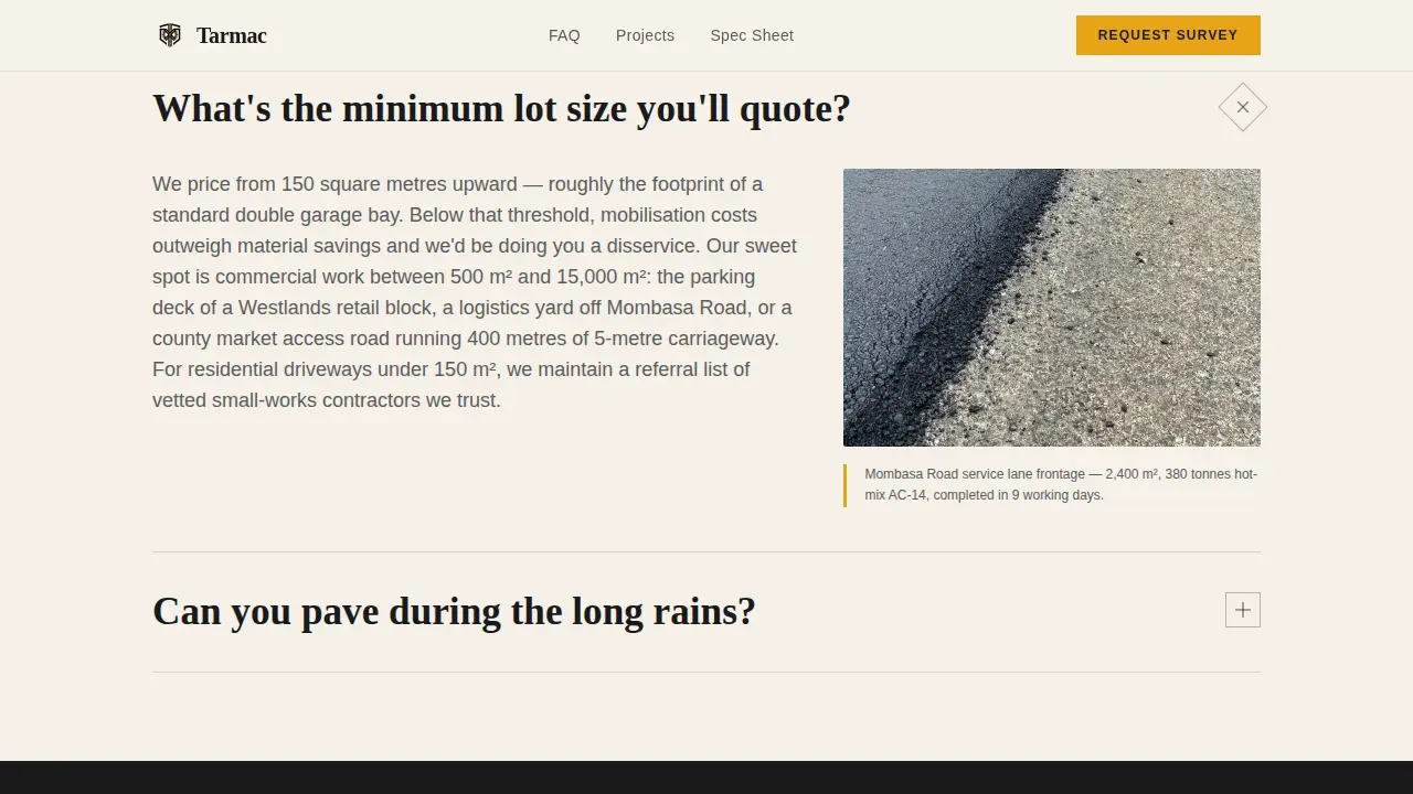Expert Asphalt Contractor | Free Website Template | Rocket