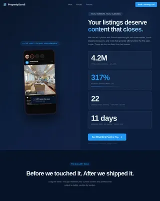 Real Estate Photography & Marketing Booking Website Template