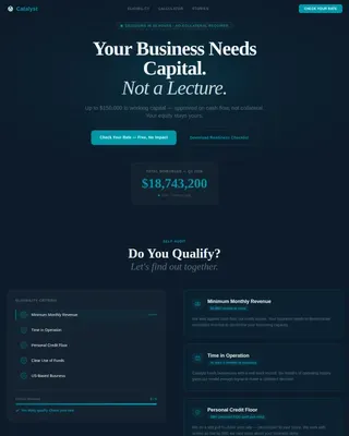 Small Business Owner Finance Cost Calculator Website Template