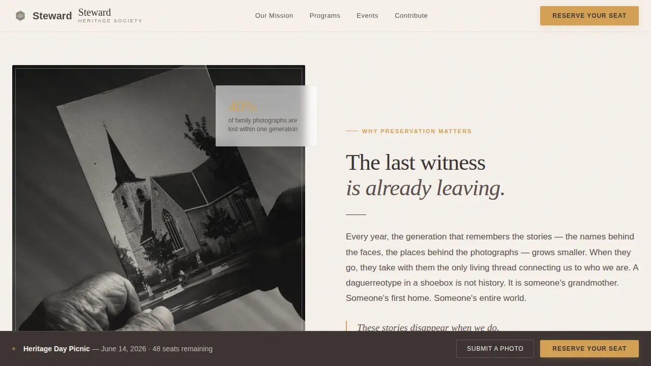 Cultural & Heritage Organization Professional Website Template