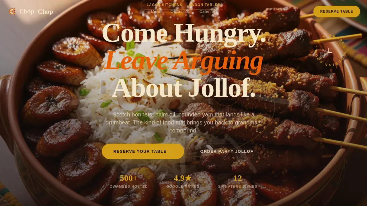 Regional & Ethnic Restaurant Booking Website Template