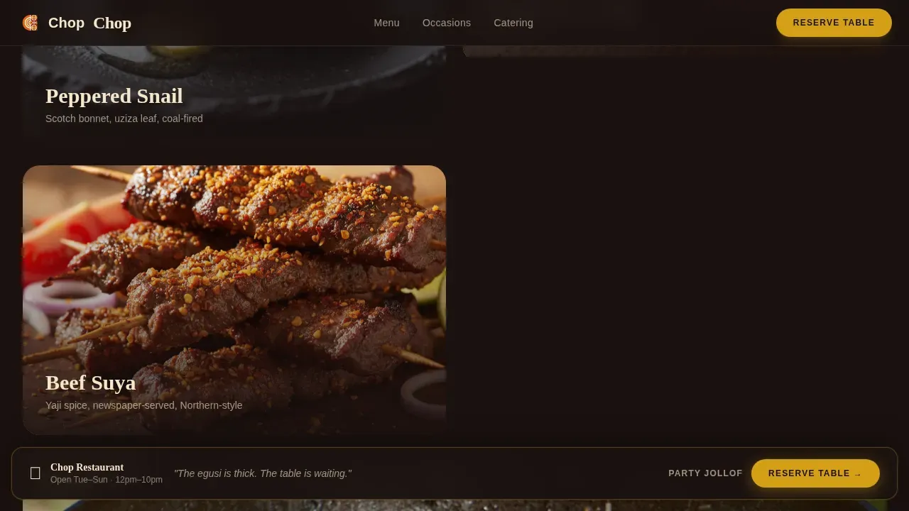 Regional & Ethnic Restaurant Booking Website Template