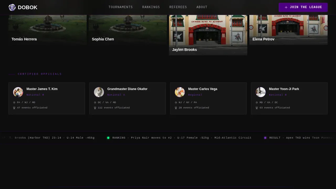 Elite Tournament Competition Landing Page Template