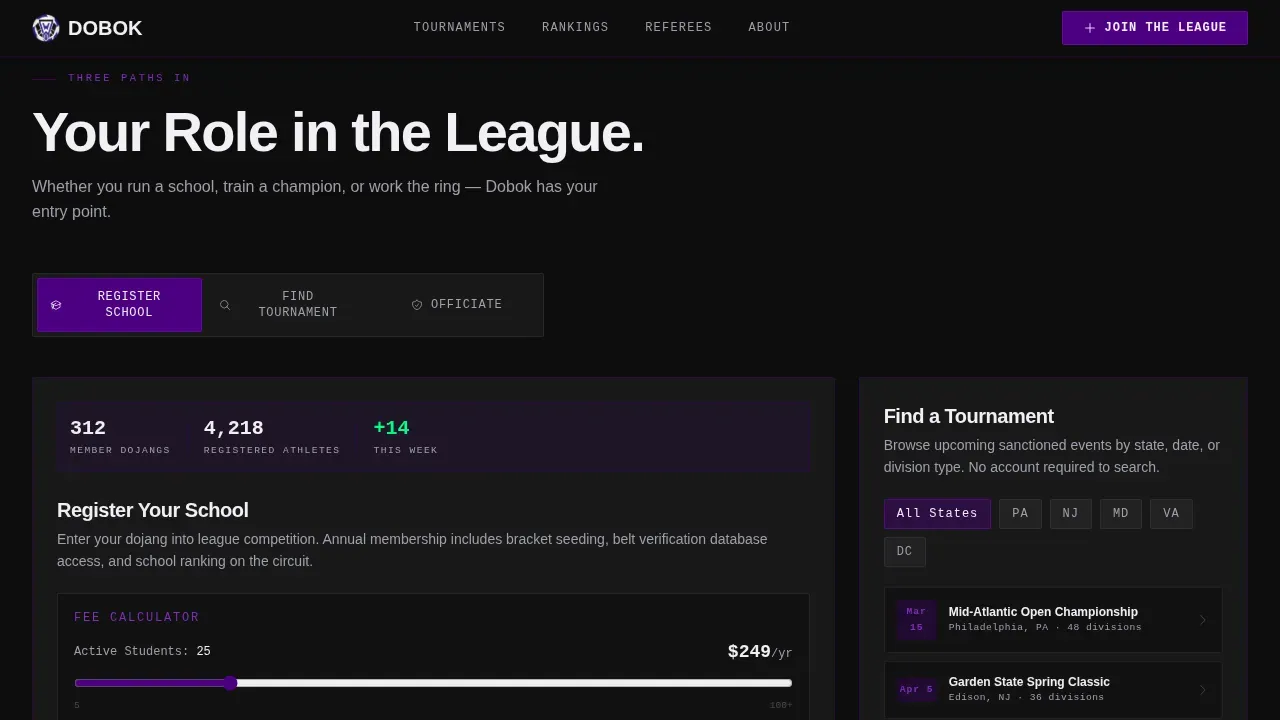 Elite Tournament Competition Landing Page Template