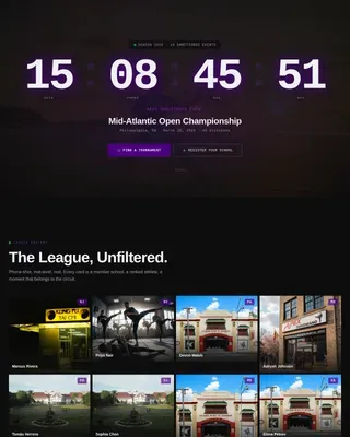 Elite Tournament Competition Landing Page Template