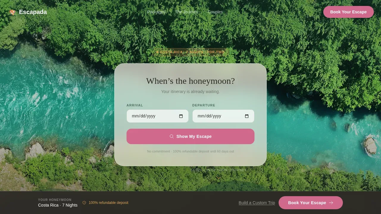 Costa Rica Travel Booking Website Template