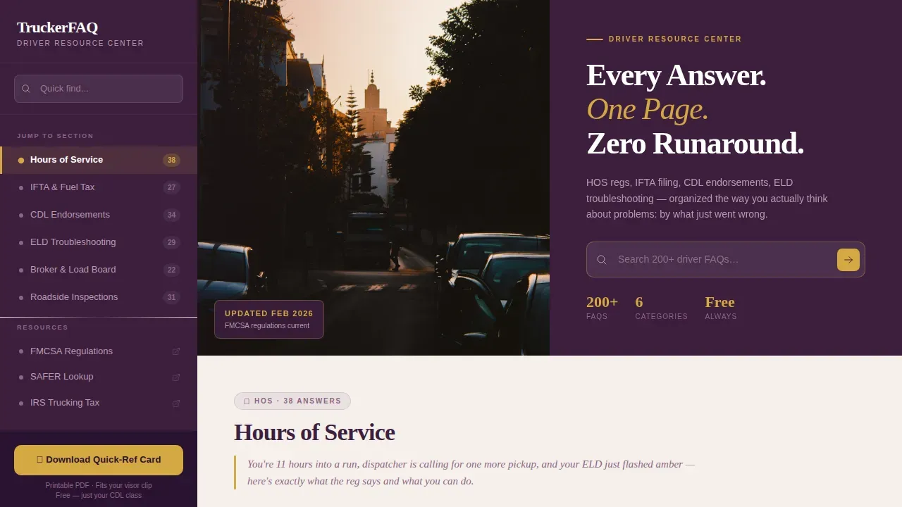 Transparent Logistics FAQ Landing Page Template