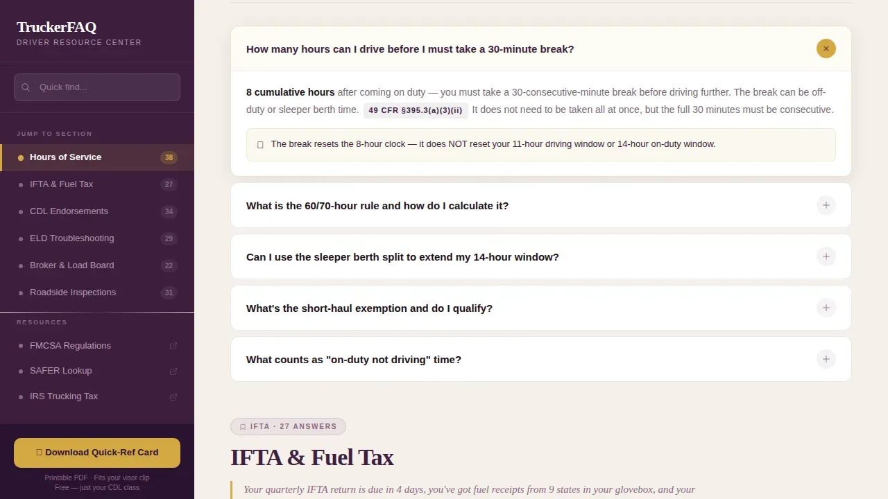 Transparent Logistics FAQ Landing Page Template