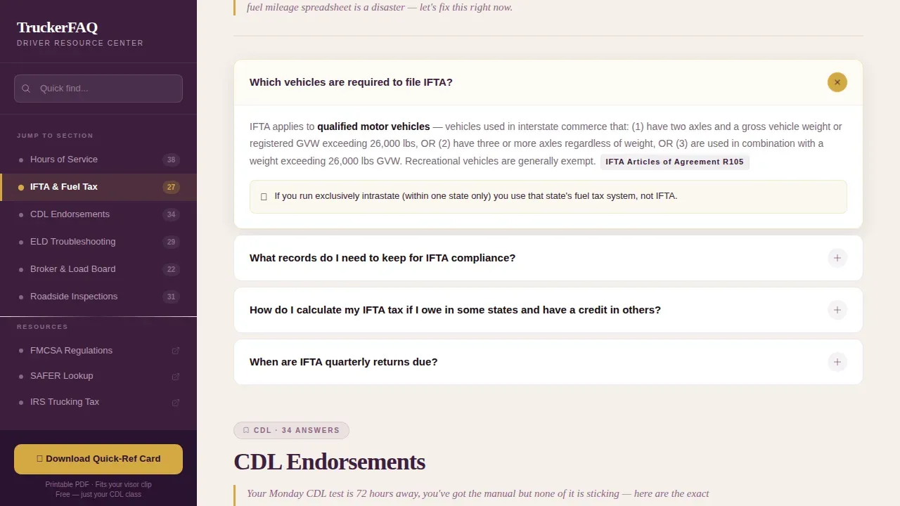 Transparent Logistics FAQ Landing Page Template