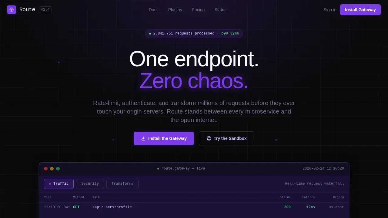 Intelligent API Operations Landing Page Template