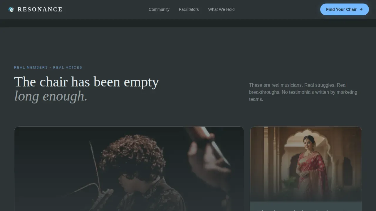 Musicians Community Reviews & Testimonials Website Template