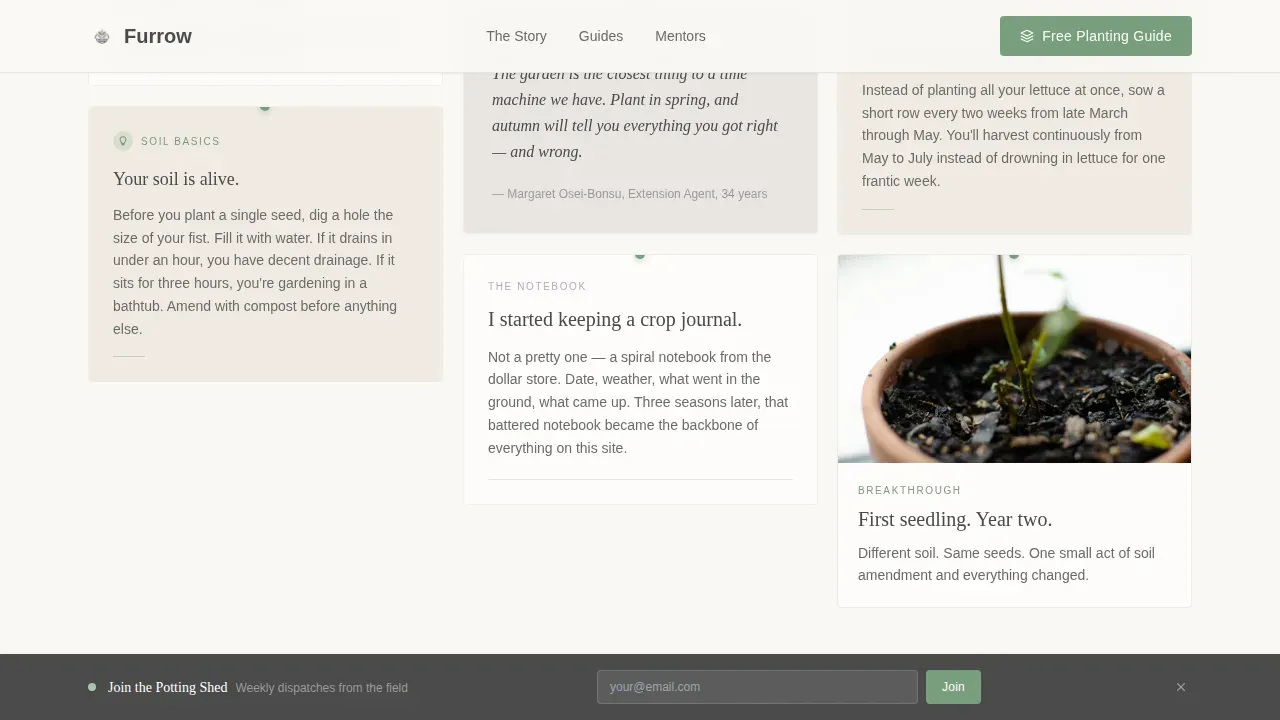 Seasonal Agriculture Blog Landing Page Template