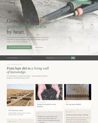 Seasonal Agriculture Blog Landing Page Template