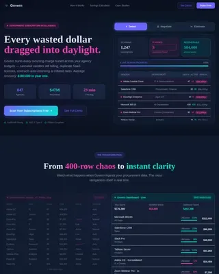 Government Software Cost Calculator Website Template