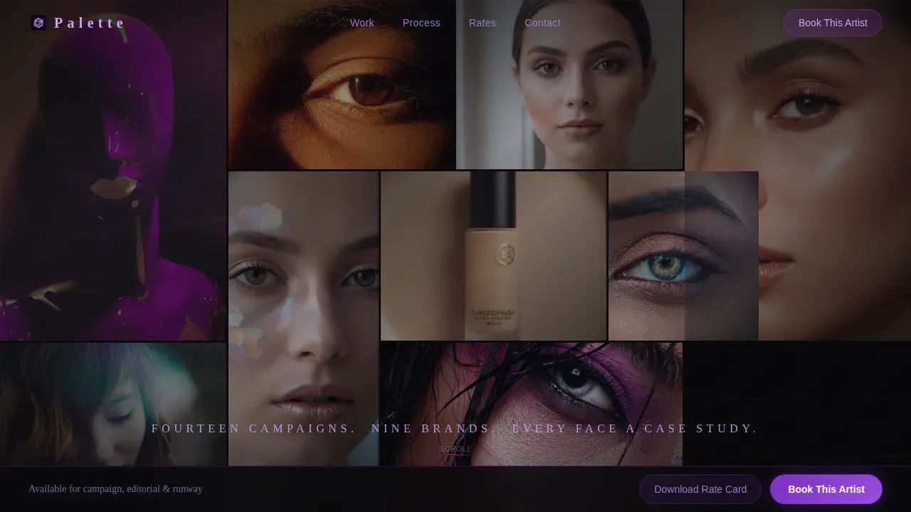 Luxury Makeup Portfolio Landing Page Template